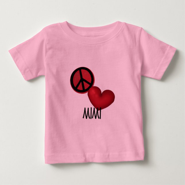 Peace Love Mimi Baby T-Shirt (Front)