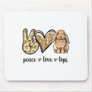 Peace Love Mini Holland Lop Bunny Rabbit Lover Mouse Pad