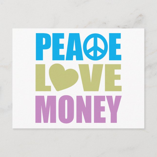 Peace Love Money Postcard (Front)