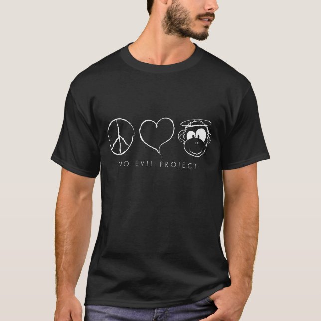 Peace, Love, Monkeys Shirts - Dark (Front)