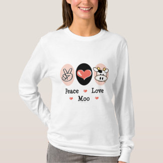 Peace Love Moo Cow Hoodie T-Shirt