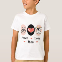 Peace Love Moo Cow Kids T-shirt