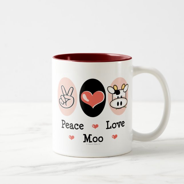 Peace Love Moo Cow Mug (Right)