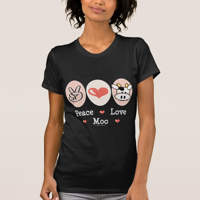 Peace Love Moo Cow Tee Shirt (Front)