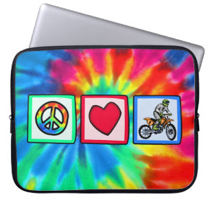 Peace, Love, Motocross Laptop Sleeve