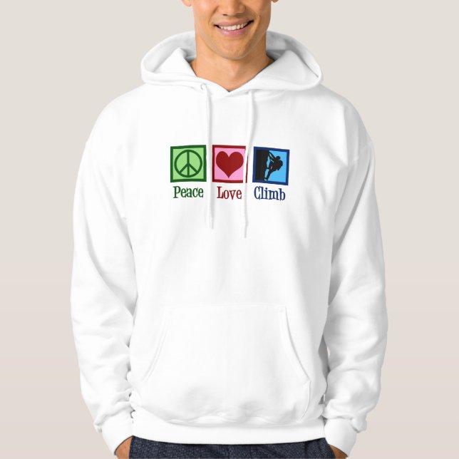 Peace Love Mountain Climbing Hoodie (Front)