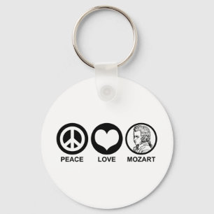 Peace Love Mozart Key Ring