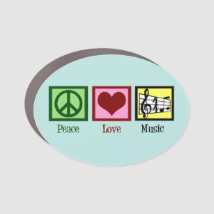Peace Love Music Car Magnet