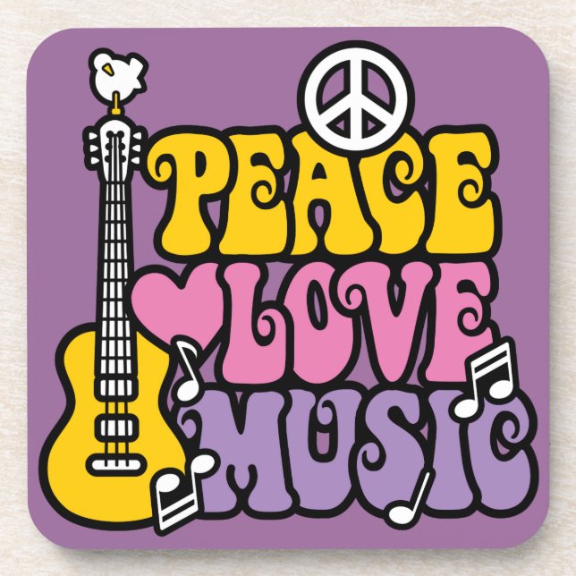 Peace Love Music Coaster (Front)