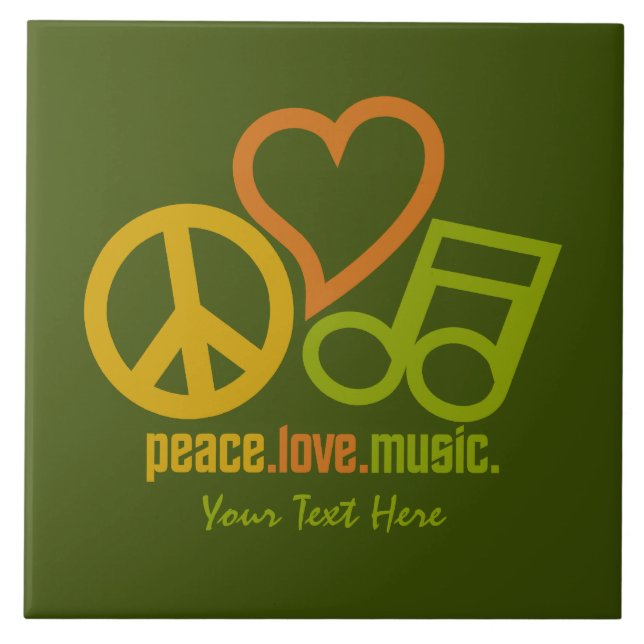 Peace Love Music custom ceramic tiles (Front)