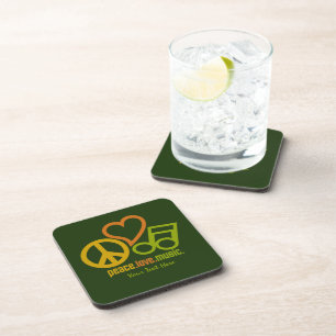 Peace Love Music custom coasters