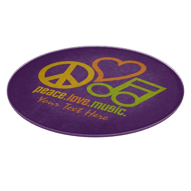Peace Love Music custom cutting board (Corner)