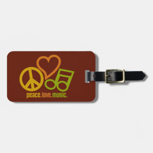 peace Love Music custom luggage tag