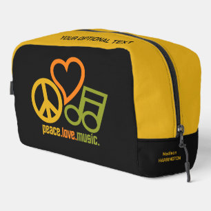 Peace Love Music custom name Dopp Kit