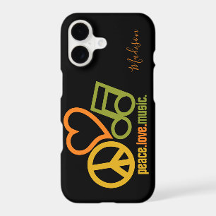Peace Love Music custom name phone cases
