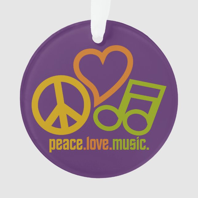 Peace Love Music custom ornament (Front)