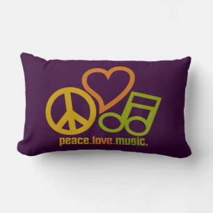 Peace-Love-Music custom throw pillow