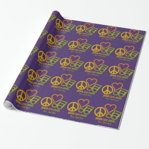 Peace Love Music custom wrapping paper