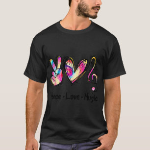 Peace Love Music Hippie Music funny T-Shirt
