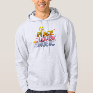 Peace, love ,music hoodie