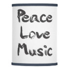 Peace, Love, Music in Black Writing Table Lamp