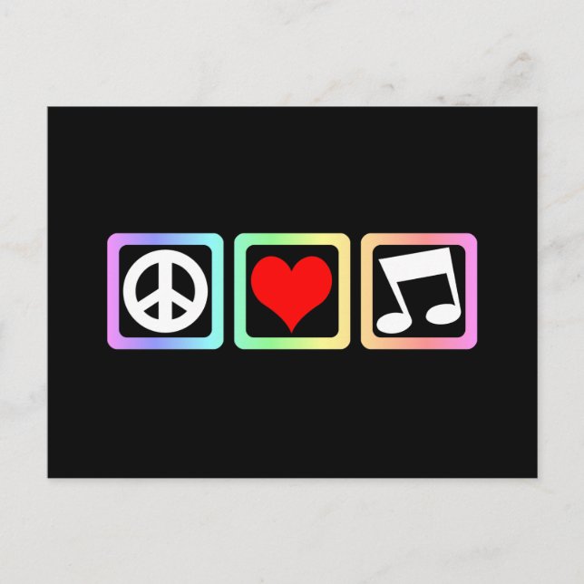 Peace love music postcard (Front)