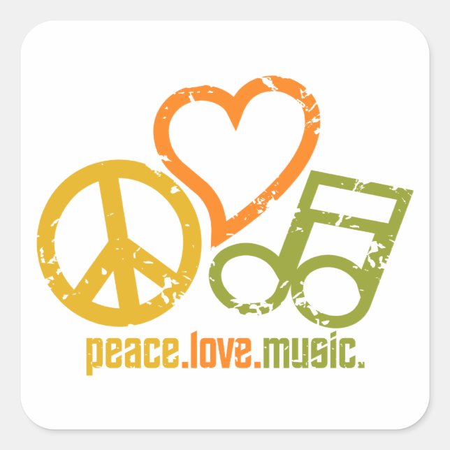 Peace Love Music stickers (Front)