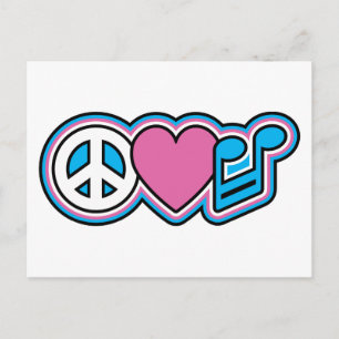 PEACE-LOVE MUSIC Symbols Postcard
