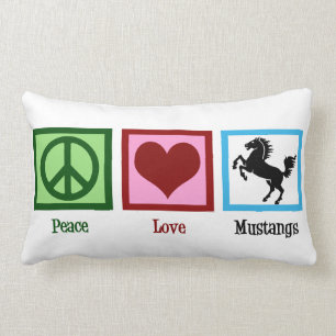 Peace Love Mustangs Lumbar Cushion