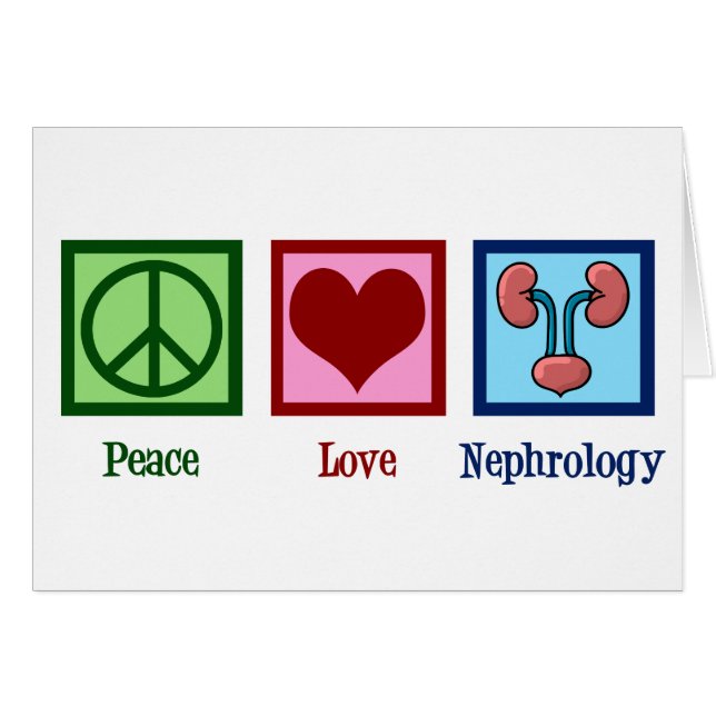 Peace Love Nephrology Office Holiday Card (Front Horizontal)