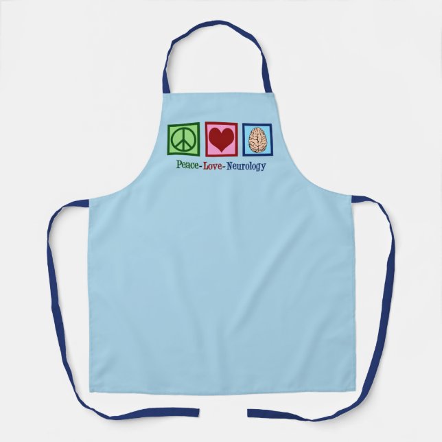 Peace Love Neurology Apron (Front)