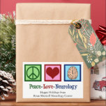 Peace Love Neurology Custom Neurologist Rectangular Sticker<br><div class="desc">Peace Love Neurology holiday gift stickers for a neurologist who specialises in brain disorders and neuroscience. A cool custom neurosurgeon or neurology nurse Christmas gift sticker.</div>