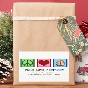 Peace Love Neurology Custom Neurologist Rectangular Sticker