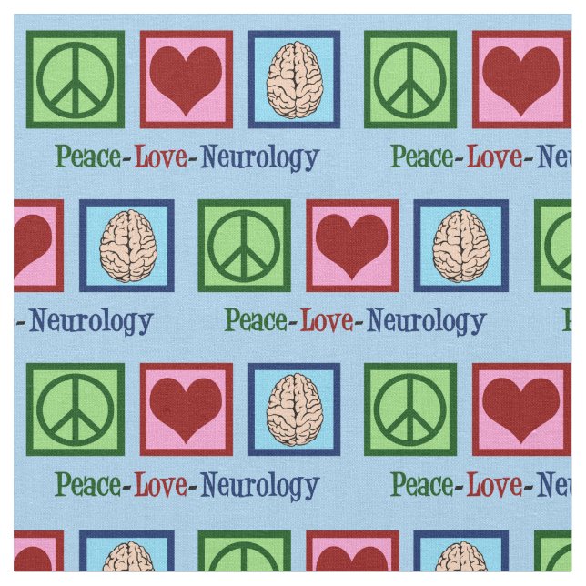 Peace Love Neurology Fabric (Close Up)