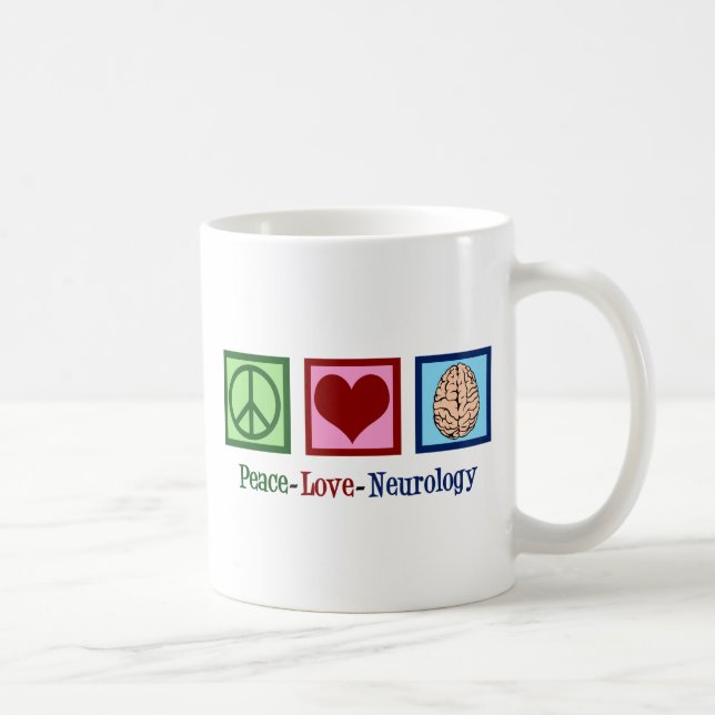 Peace Love Neurology - Neurologist Coffee Mug (Right)