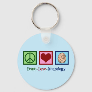 Peace Love Neurology - Neurologist Key Ring