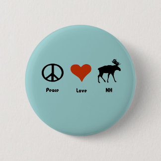 Peace Love New Hampshire 6 Cm Round Badge