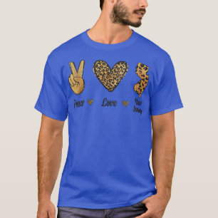 Peace Love New Jersey Leopard Flag Map Souvenirs M T-Shirt