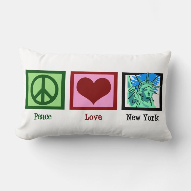Peace Love New York Lumbar Cushion (Front)