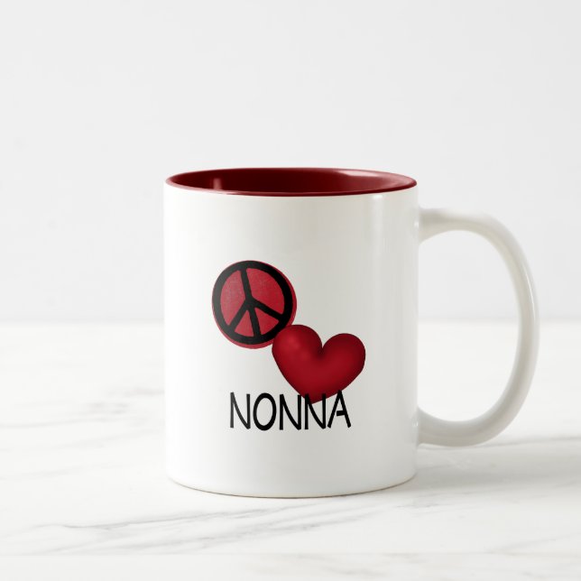 Peace Love Nonna Two-Tone Coffee Mug (Right)
