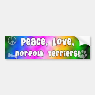 Peace Love Norfolk Terriers Bumper Sticker