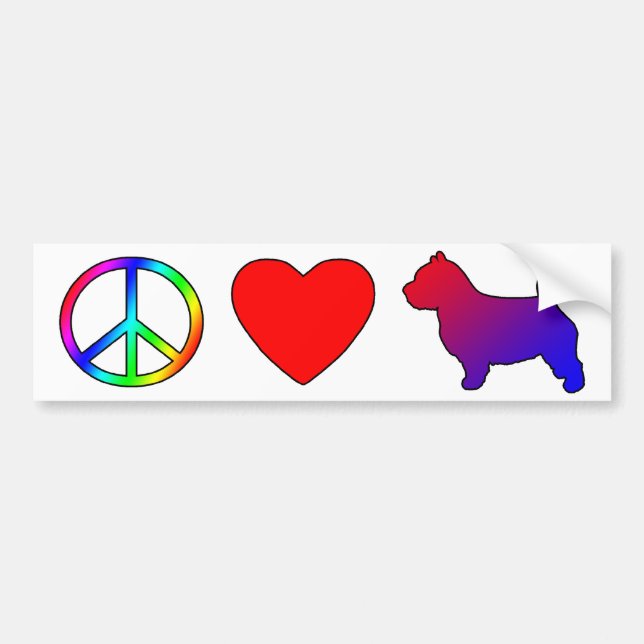 Peace Love Norwich Terriers Bumper Sticker (Front)