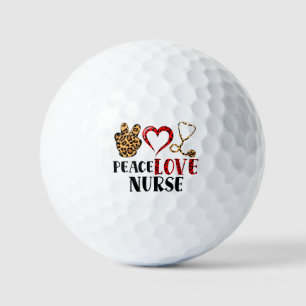 Peace Love Nurse – Cute Nurse Design (2) Golf Balls