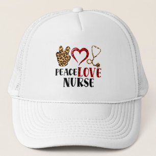 Peace Love Nurse – Cute Nurse Design (2) Trucker Hat