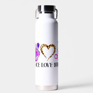Peace Love Nurse – Cute Nurse Design Water Bottle