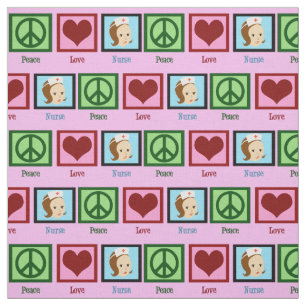 Peace Love Nurse Fabric