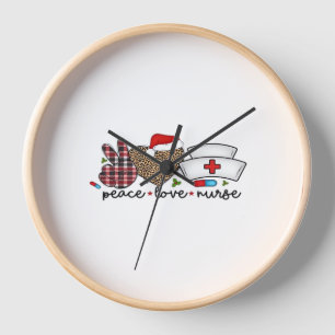 Peace Love Nurse, Halloween Classic T-Shirt Clock