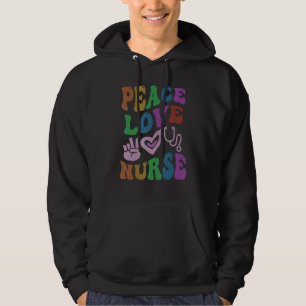 PEACE LOVE NURSE Retro Wellness Groovy School 2 Hoodie