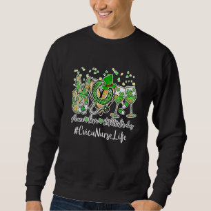 Peace Love Nurse St Patrick Day 2022 Cvicu Nurse E Sweatshirt