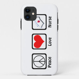 Peace, Love, Nurse-Symbols iPhone 11 Case